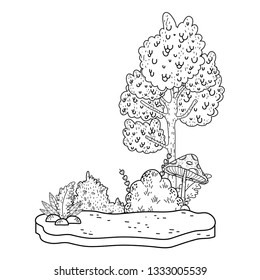 beautiful forest and fungus landscape scene