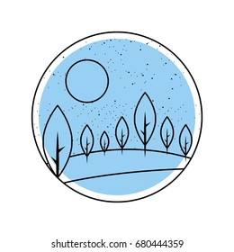 beautiful forest landscape icon