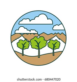 beautiful forest landscape icon