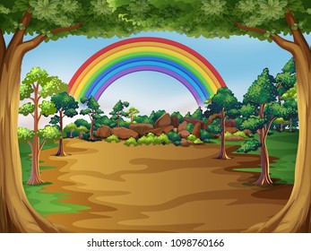 A Beautiful Forest Landscape illustration