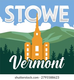 beautiful forest and mountain views in Stowe, Vermont