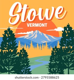 beautiful forest and mountain views in Stowe, Vermont