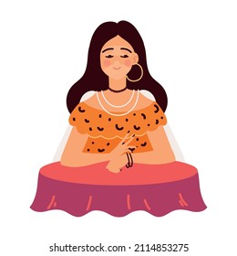 beautiful fortune teller character icon