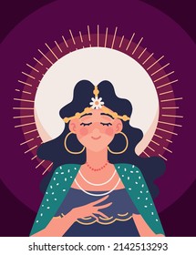 beautiful fortune teller character icon