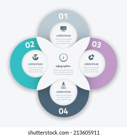 Beautiful four infographic vector circle business option element