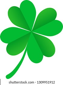 Beautiful four leaf clover vector for Saint Patrick's Day. Green and lucky concept. Celtic celebration. Four leaf clover. 