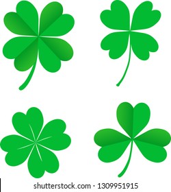 Beautiful four leaf clover vector for Saint Patrick's Day. Green and lucky concept. Celtic celebration. Four leaf clover. 