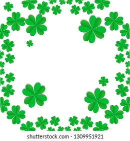 Beautiful four leaf clover vector for Saint Patrick's Day. Green and lucky concept. Celtic celebration. Four leaf clover. 