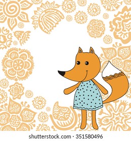 Beautiful fox cute cartoon vector illustration