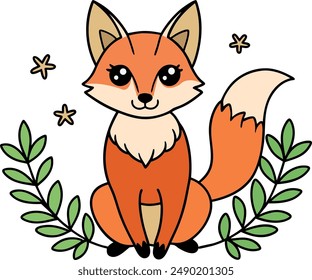 A beautiful fox vector art illustration