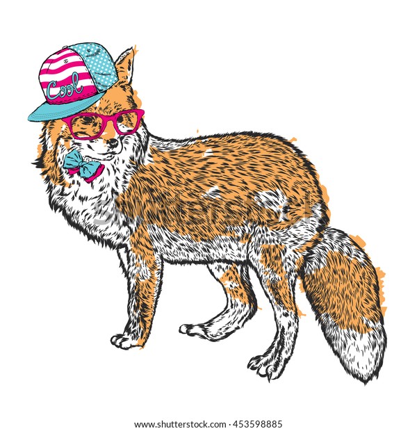 fox wearing hat