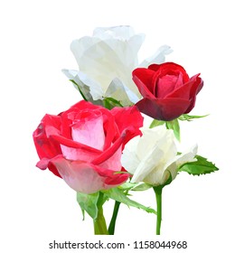 Beautiful fragrant flower. Wonderful Rose. Elements for label design. Vector illustration. Ingredients in triangulation technique. Rose low poly.