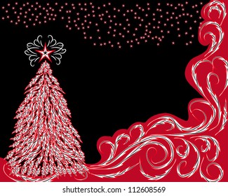 beautiful  frame with abstract Christmas tree for your design