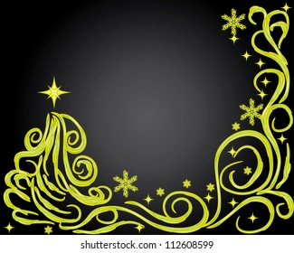 beautiful  frame with abstract Christmas tree for your design