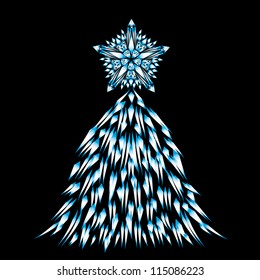 beautiful  frame with abstract Christmas tree for your design