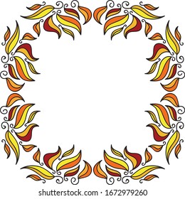 Beautiful frame of autumn leaves. Vector illustration