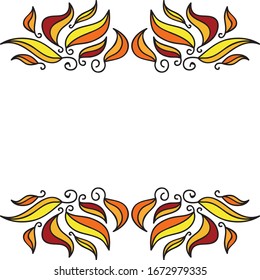 Beautiful frame of autumn leaves. Vector illustration