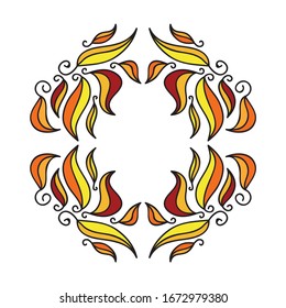 Beautiful frame of autumn leaves. Vector illustration