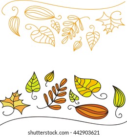 Beautiful frame of autumn leaves. Vector illustration.