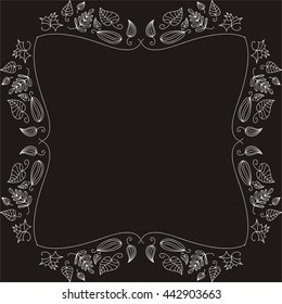 Beautiful frame of autumn leaves. Vector illustration.