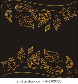 Beautiful frame of autumn leaves. Vector illustration.