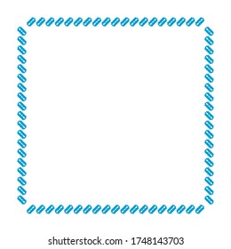 Beautiful frame of blue razors.Design element for leaflet, booklet, poster, sticker .Vector illustration