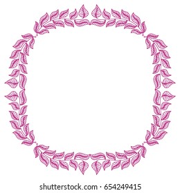 Beautiful frame of branches. Vector illustration.
