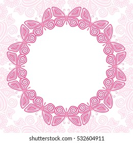 Beautiful frame of butterflies. Vector illustration.