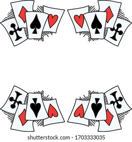 Bonito marco de cartas. Ilustración del vector
