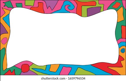 beautiful frame with colorful abstract border