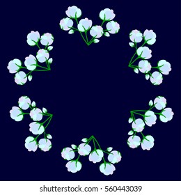 Beautiful frame composition cotton flower. 