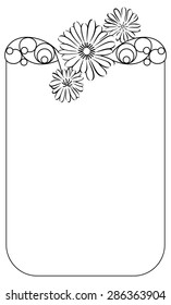 Beautiful frame with contour flowers