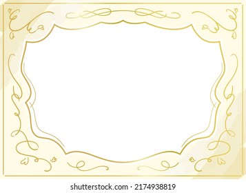 Beautiful frame with curved edges using gold colors.
