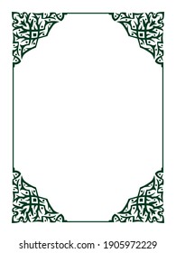 Beautiful frame decoration design in a dazzling floral style with a graceful dark green color