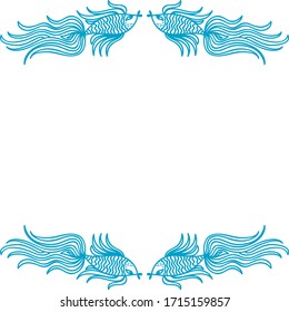Beautiful frame of fishes. Vector illustration