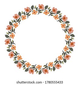 Beautiful frame. Flolar element. Hand drawn trendy vector flat illustration.  Design for banner, card, placard, brochure. 
Transparent background