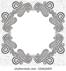 Beautiful frame with floral decorative element. Vector illustration.