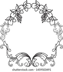 Beautiful frame flower circular and space for text. Vector
