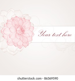 Beautiful frame with flower dahlia. Element for design.
