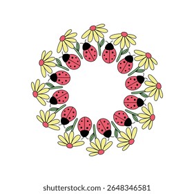Beautiful frame with flowers. Hand drawn