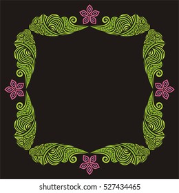 Beautiful frame with flowers. Vector illustration.