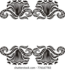 Beautiful frame of flowers. Vector illustration.