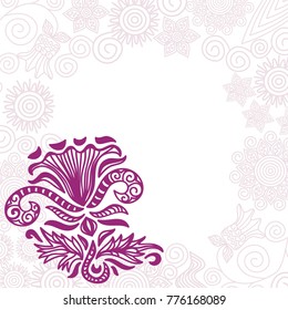 Beautiful frame of flowers. Vector illustration.