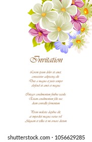 beautiful frame of flowers. For your design of postcards, greeting cards, invitations and more. Vector illustration.