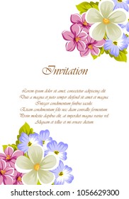beautiful frame of flowers. For your design of postcards, greeting cards, invitations and more. Vector illustration.