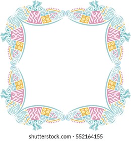 Beautiful frame of gifts. Vector illustration.