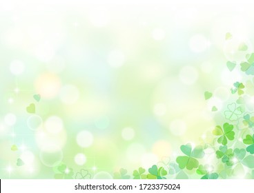 Beautiful frame of glittering abstract clover