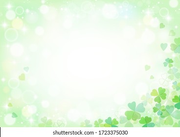 Beautiful frame of glittering abstract clover