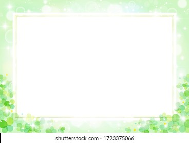 Beautiful frame of glittering abstract clover