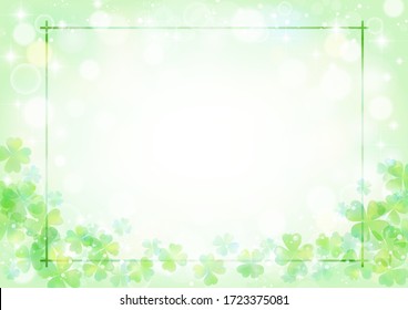 Beautiful frame of glittering abstract clover